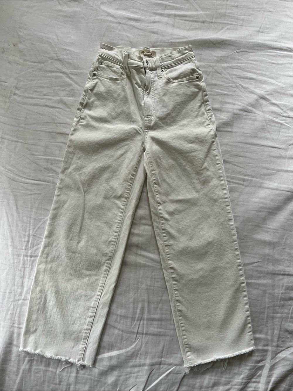 Madewell Perfect Vintage Wide Leg Crop Jeans in White